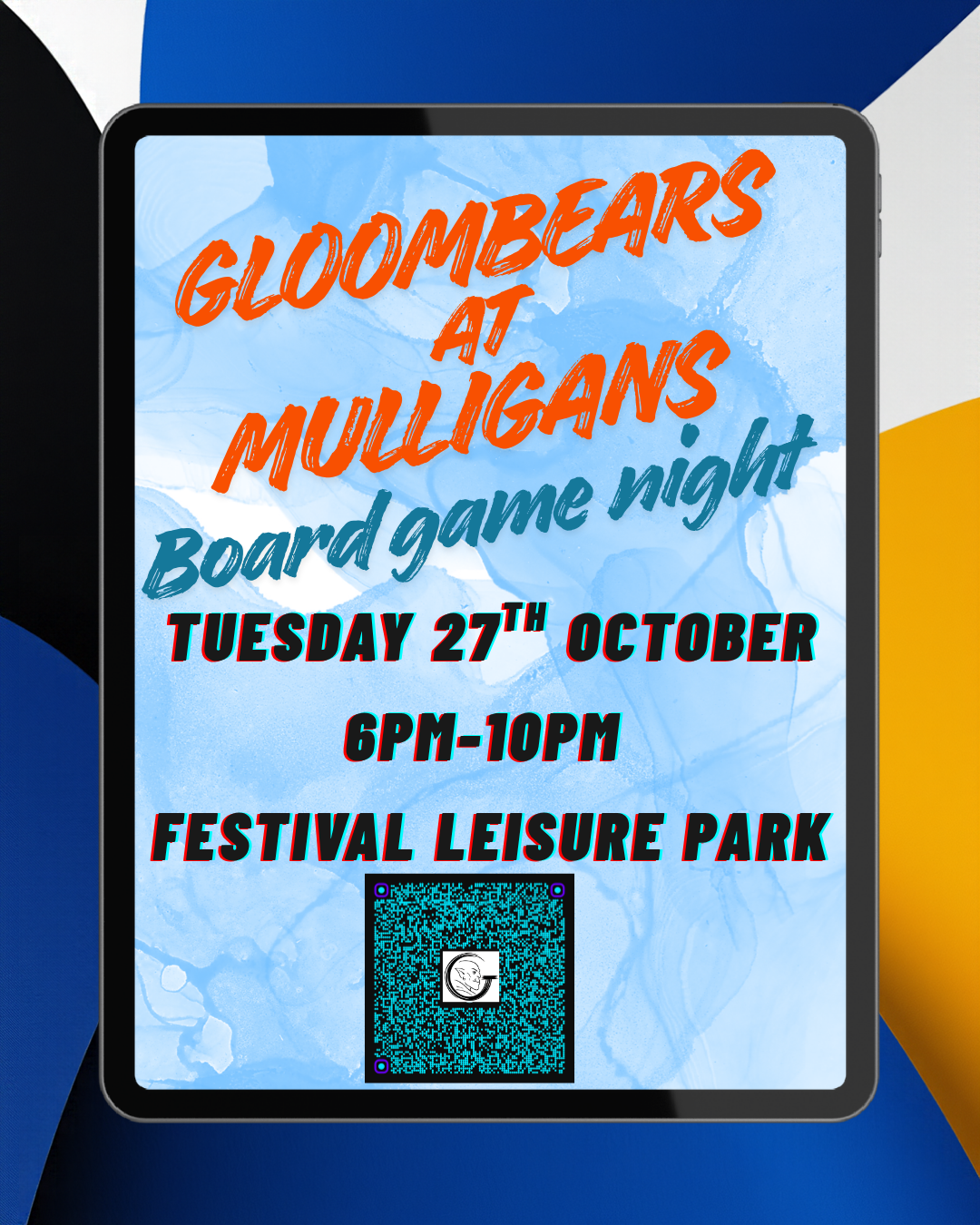 Gloombears Takeover Ticket - Mulligans 6pm-10pm - 27th October *non refundable*